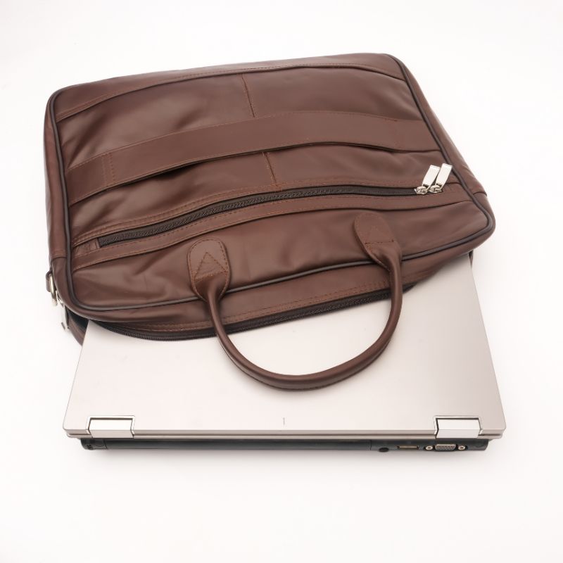 Executive Brown Leather Laptop Bag