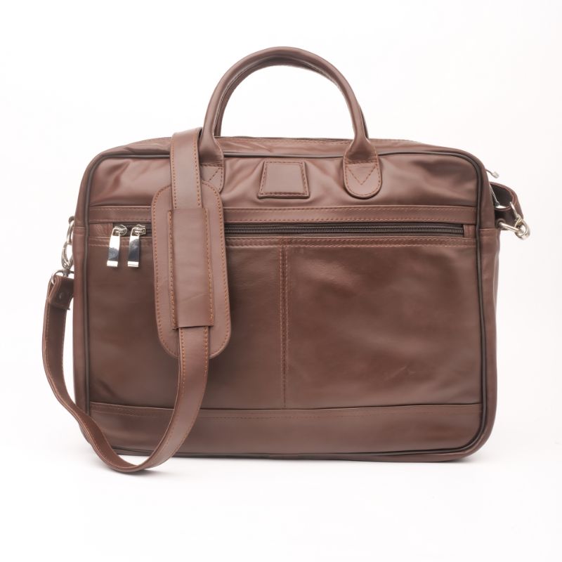 Executive Brown Leather Laptop Bag