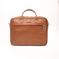 Executive Tan Leather Laptop Bag