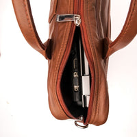 Executive Tan Leather Laptop Bag