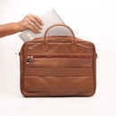 Executive Tan Leather Laptop Bag