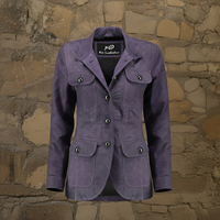 Women's Vintage Purple Suede Leather Coat