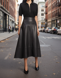 Real Lambskin Leather Skirts for Women