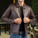 Men's Harrington Collar Shirt Premium Leather Jacket