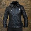 Women's Classy Fit Black Hooded Leather Jacket