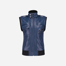 Womens Hooded Blue Leather Jacket