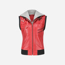 Womens Hooded Red Leather Jacket