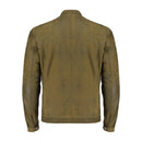 Mens Green Classic Fashion Buff Soft Real Leather Jacket