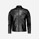 Mens Genuine Black Real Leather Motorcycle Jacket