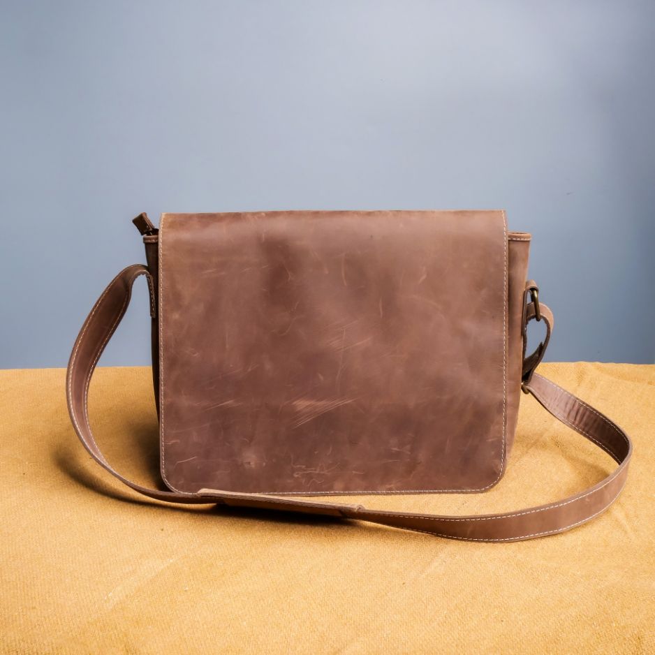 Jild Classic Satchel Vintage Leather Messenger Bag Vintage Brown