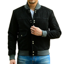 Jild Varsity Letterman Real Suede Leather Bomber Jacket Men