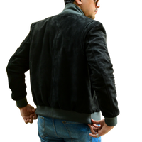 Jild Varsity Letterman Real Suede Leather Bomber Jacket Men
