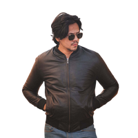 Bomber Style Mens Leather Jacket