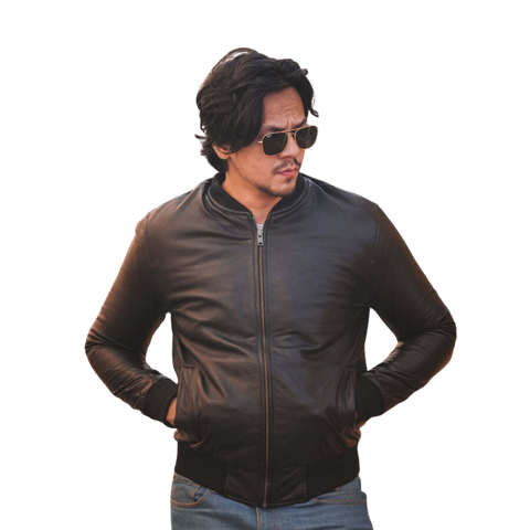 Bomber Style Mens Leather Jacket