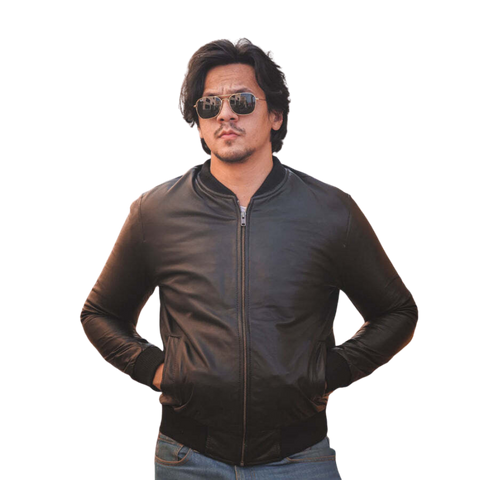 Bomber Style Mens Leather Jacket