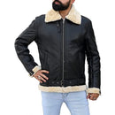 Mens B3 Bomber Shearling Black Leather Jacket