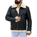 Mens B3 Bomber Shearling Black Leather Jacket