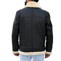 Mens B3 Bomber Shearling Black Leather Jacket