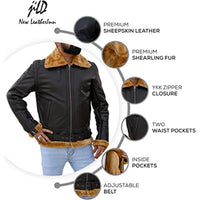 Mens B3 Bomber Shearling Brown Leather Jacket