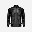 Mens Bomber Style Genuine Black Leather Motorcycle Jacket