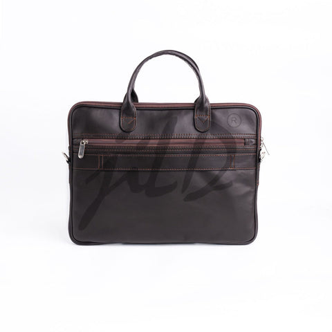 Parker Slim Leather Laptop Bag-Dark Brown
