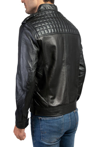 Charlie Mens Leather Jacket-Black