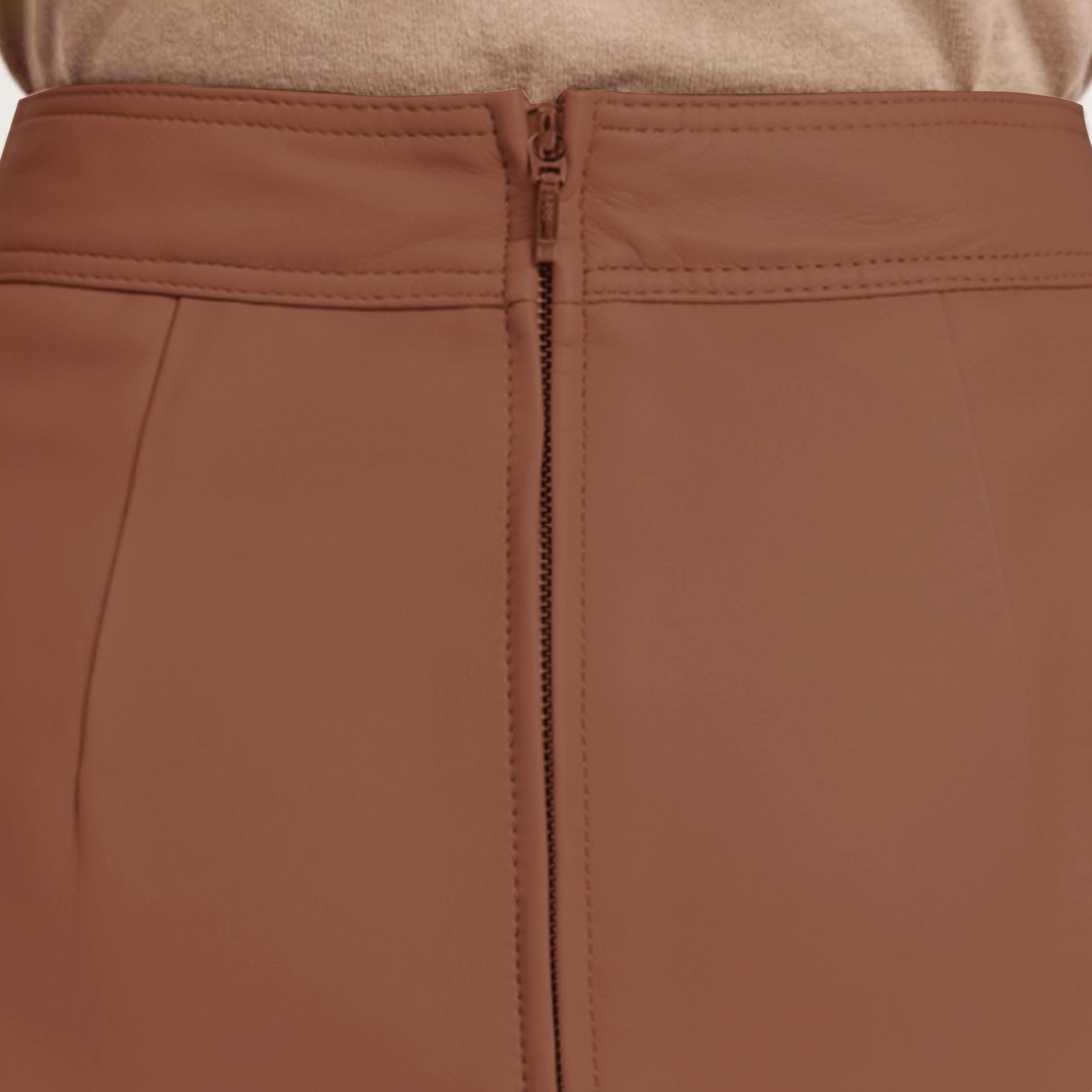 Real Lambskin Leather Skirts for Women