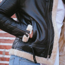 Mens B3 Bomber Shearling Black Leather Jacket