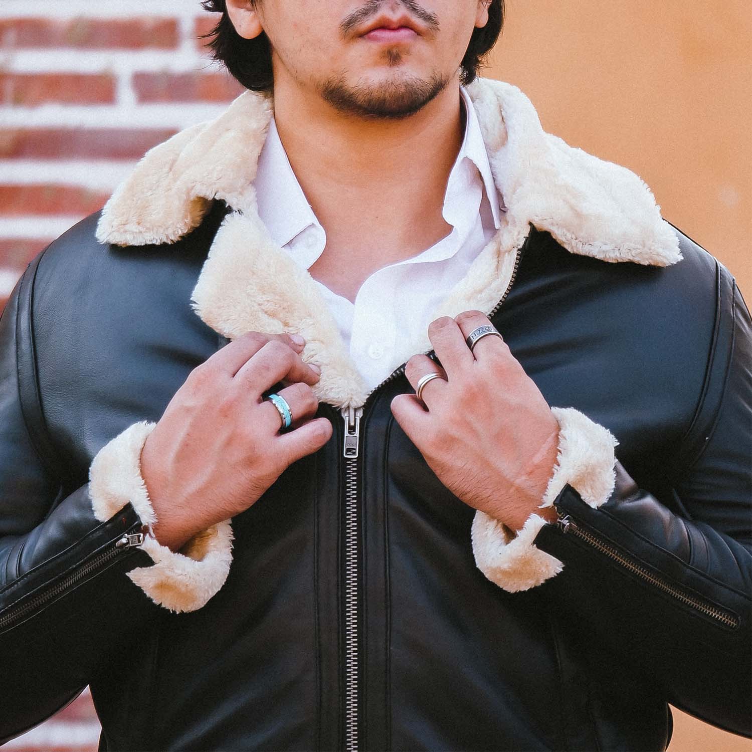 Mens B3 Bomber Shearling Black Leather Jacket
