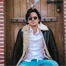 Mens B3 Bomber Shearling Black Leather Jacket