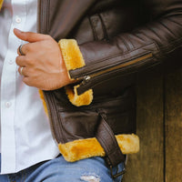 Mens B3 Bomber Shearling Brown Leather Jacket