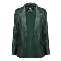 Women's Jild Classic Lambskin Green Leather Blazer