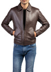 Stylish Men's Harrington Collar Leather Jacket

