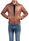 Men's Premium Harrington Collar Leather Jacket

