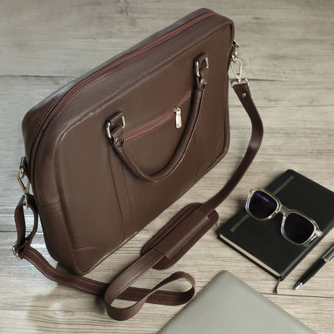 The Maverick Soft Grain Natural Milled Leather Laptop Bag