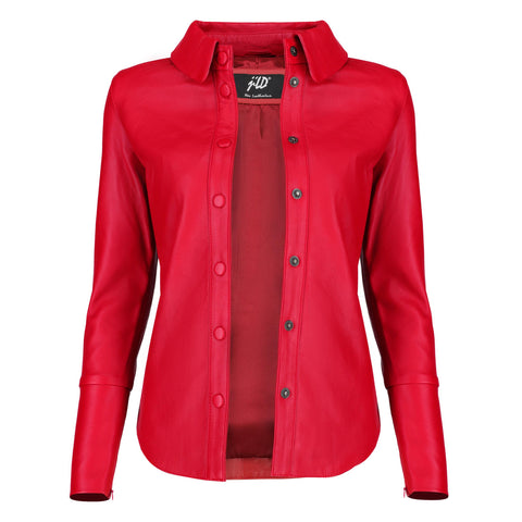 Womens Casual Leather Shirt