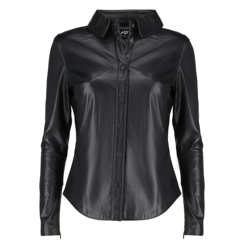 Womens Casual Leather Shirt