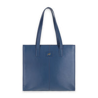 Everyday Women's Midnight Blue Leather Zipper Tote Bag