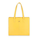 Everyday Women's Mustard Yellow Leather Zipper Tote Bag