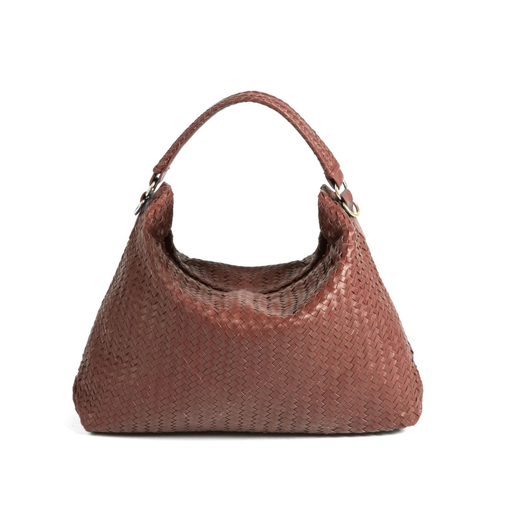 Jild Handmade Woven Original Tan Brown Leather Bag