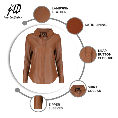 Womens Casual Leather Shirt