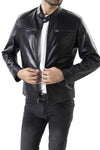 Mens Pure Sheep Leather Zipper Jacket
