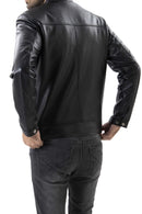Mens Pure Sheep Leather Zipper Jacket