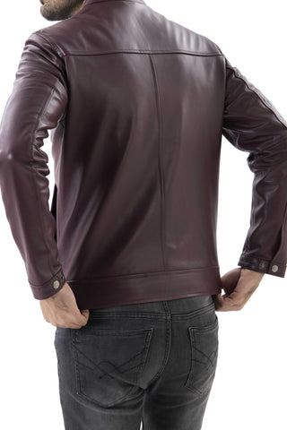 Mens Pure Sheep Leather Zipper Jacket