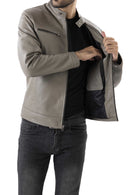 Mens Pure Sheep Leather Zipper Jacket