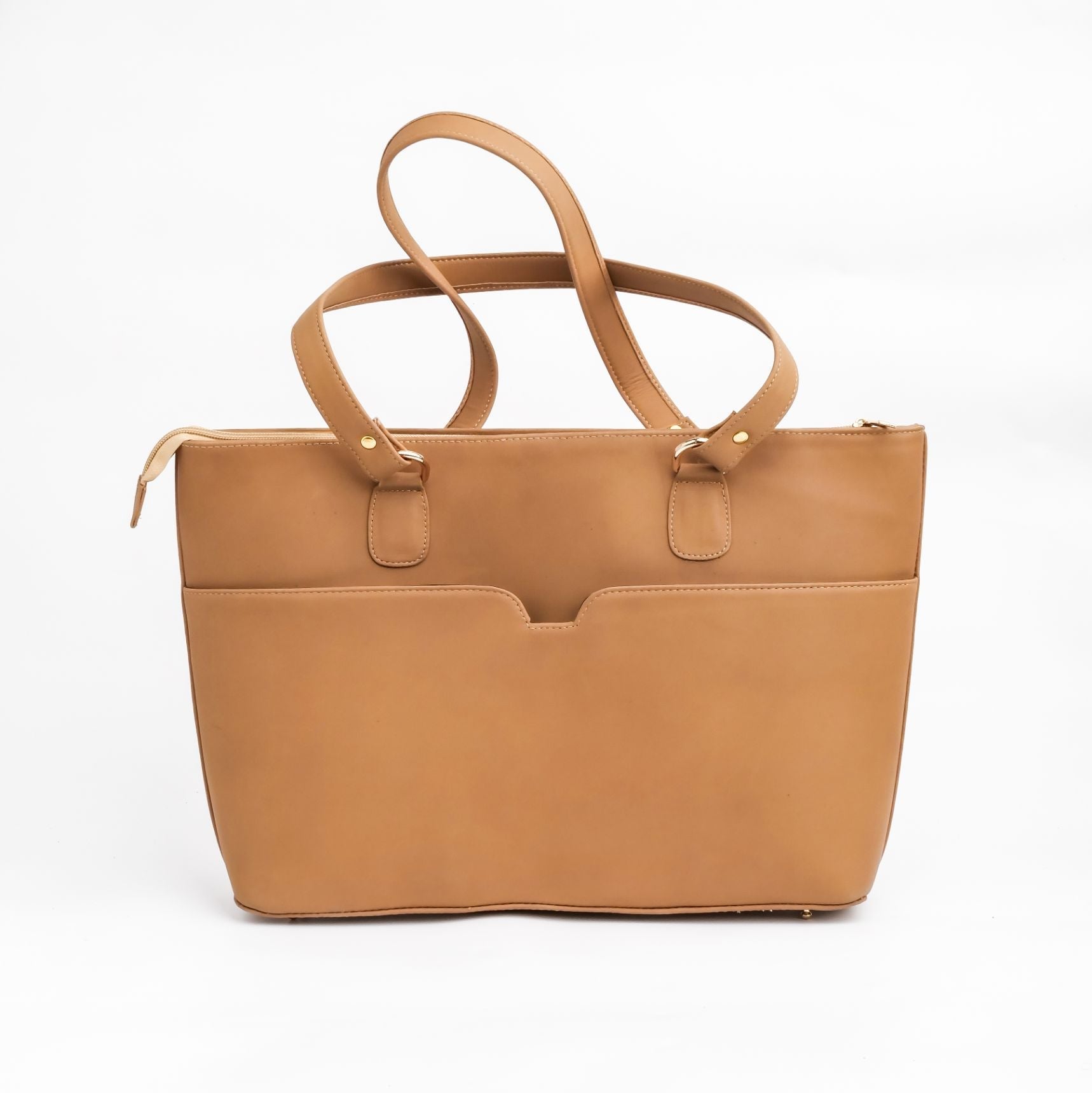 Womens The Boss Lady Pure French Beige Leather Tote Bag