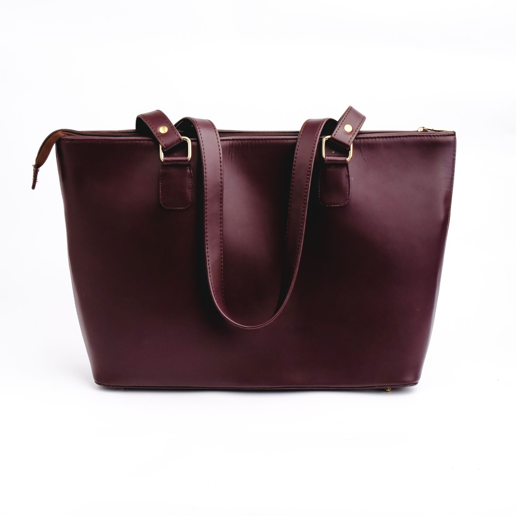 Womens The Boss Lady Pure Wine Berry Leather Tote Bag