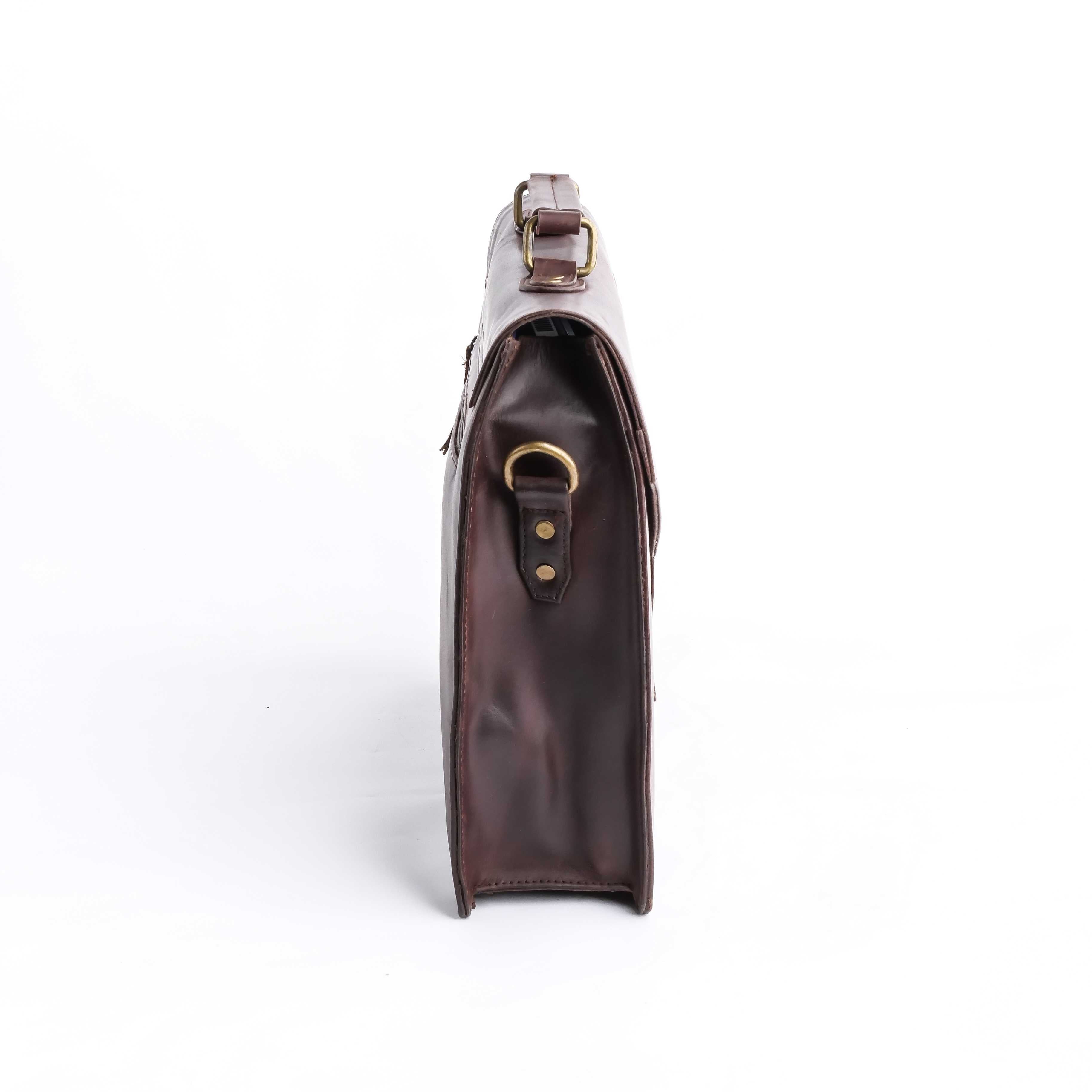 The Corporate Pure Dark Brown Leather Bag