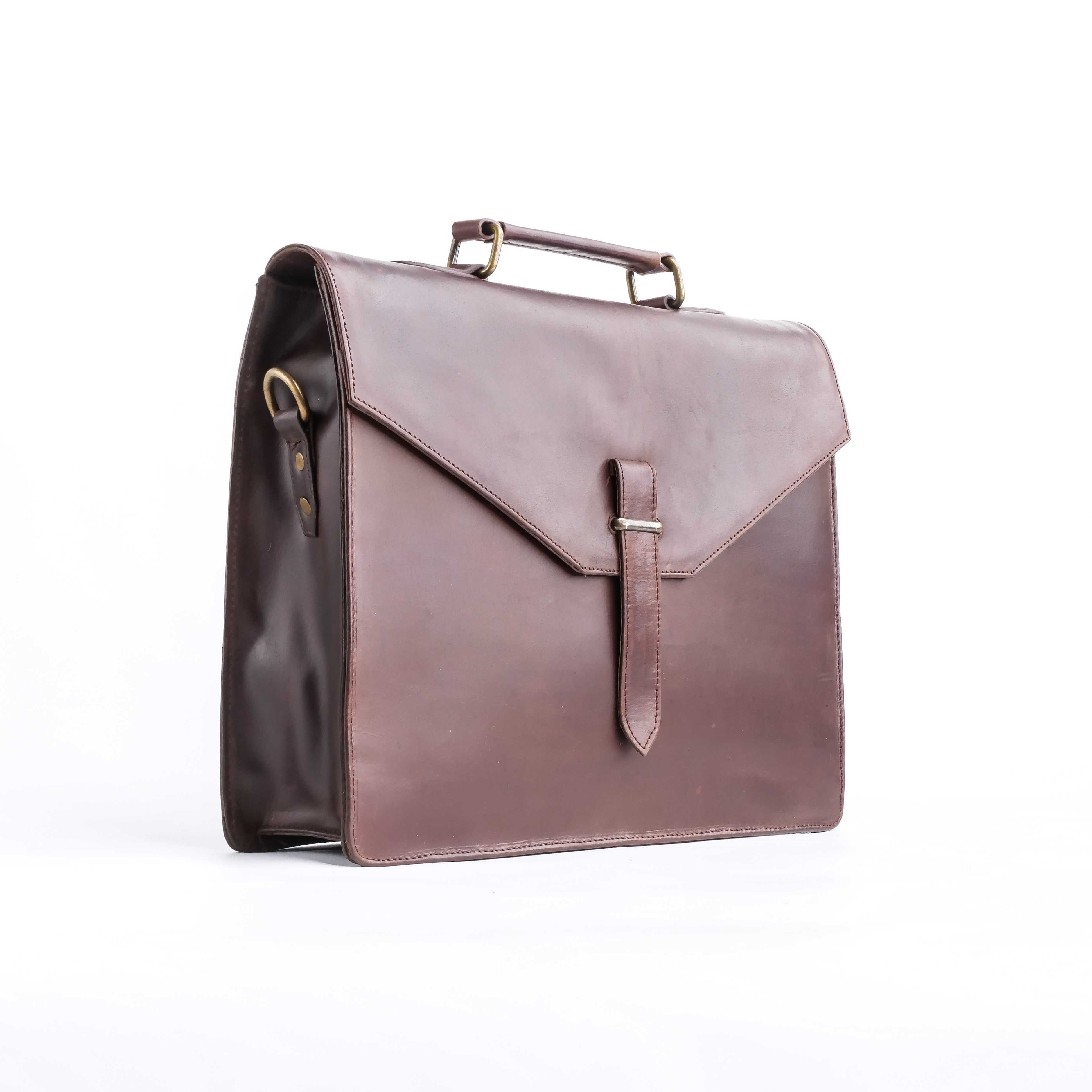 The Corporate Pure Dark Brown Leather Bag
