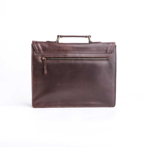 The Corporate Pure Dark Brown Leather Bag